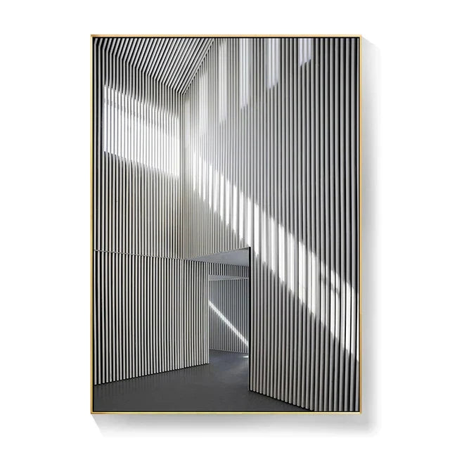 Svart Hvit Arkitektoniske Interiør Veggkunst Fine Art Lerret Utskrifter Utskriftsbilder For Moderne Loft Stue Hjemme Kontor Innredning | Skanto