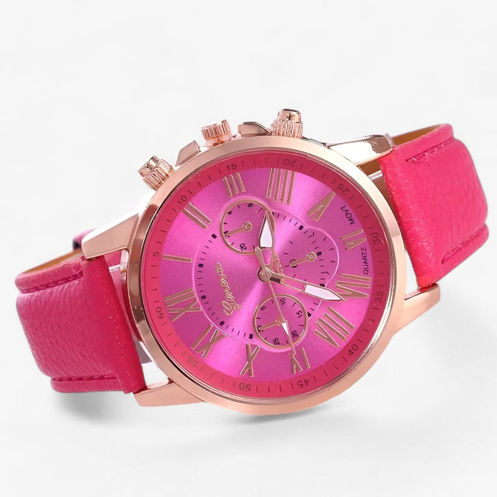 Skanto | Camille Kvinners Vanntett Lær Rem Klokke 42mm