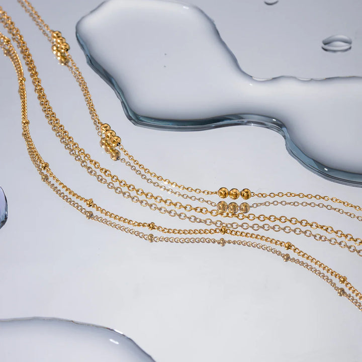 Skanto | 18k Delikat Triple Satellite Necklace Stack