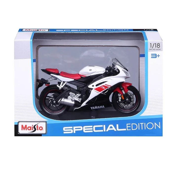 Skanto | 1:18 Skala Yamaha R6 Legering Rulle Sportbike Figurer Diecasts Barn Leke Motorsykkel Racing Modell Replika Samlergave for Gutter