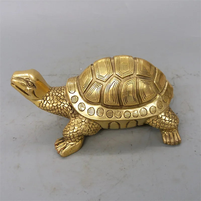 Skanto | Messing Feng Shui Skilpadde Statue Lykke Dyr Skulptur for Lang levetid Hjem Kontor Dekorasjon Figur Gave Studie Ornament