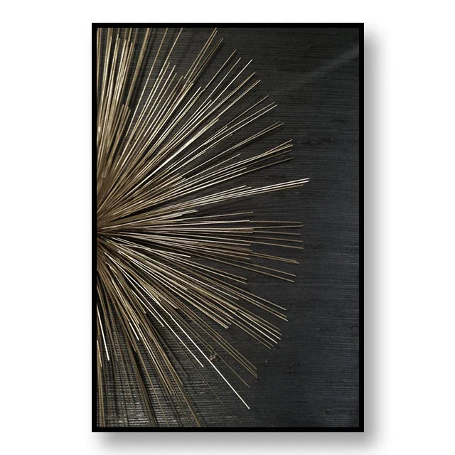 Abstrakte svarte gulltre ringer veggkunst Fine Art lerretstrykk lys luksus bilder for stue foajé inngangsparti resepsjonsområde kunst dekor | Skanto