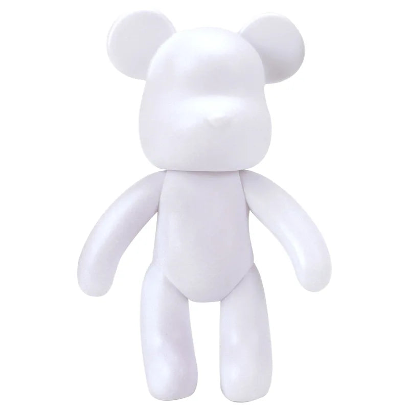 Skanto | Graffiti Malt Fluide Voldsom Bamse Hvit Kropp Ornamenter DIY Håndlaget Personlig Modell Hjemme Skrivebordsdekorasjon Tilbehør Ny