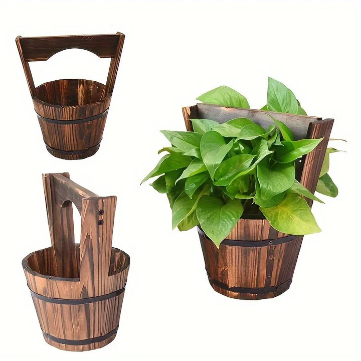 Skanto | Trebøtteplantekasse i fatadesign for hage og terrasse – Dekorative blomsterpotter laget av tre