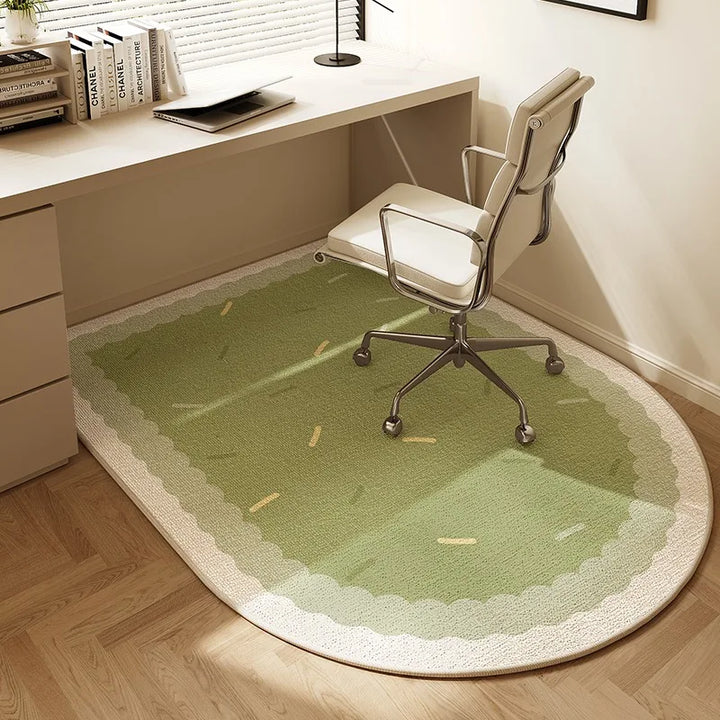 Skanto | Sara Rund Kontorstolmatte – Beige Stripet Skli-fri Teppebeskytter