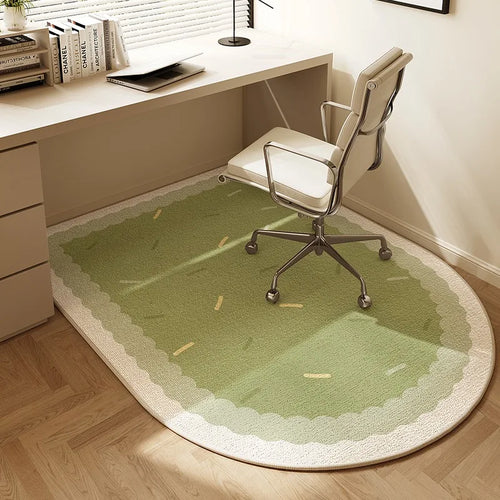Skanto | Sara Rund Kontorstolmatte – Beige Stripet Skli-fri Teppebeskytter