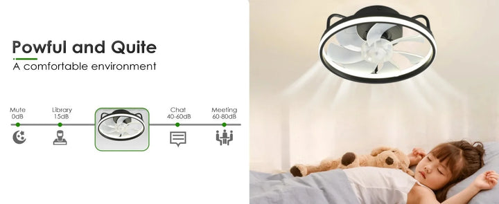 Moderne LED Taklampe Vifte med DC-motor - 6 Hastigheter, Timer, Lav Etasje Loftsvifte, Fjernkontroll Dekorativ Lys | Skanto