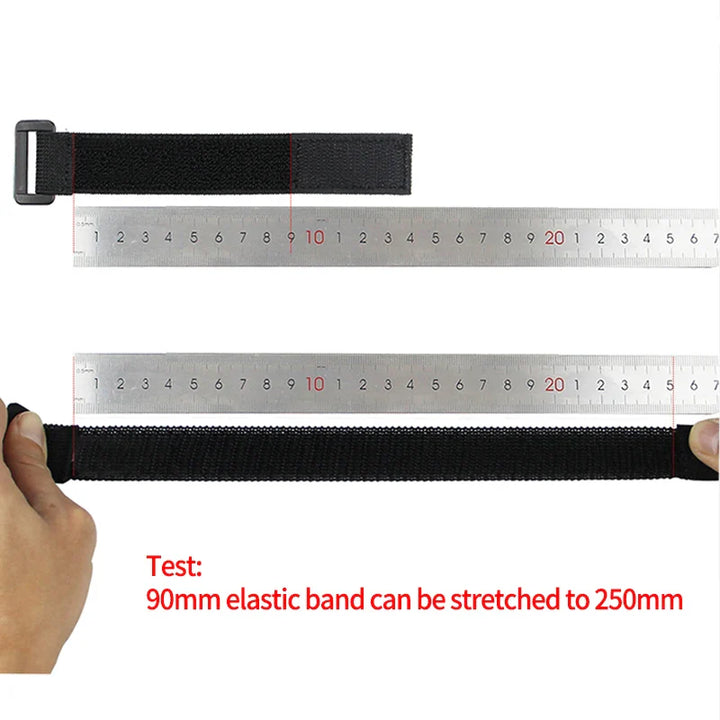 Skanto | Justerbart elastisk reversibel spenne nylon magic band - borrelås kabelbinder, borrelås bånd, klebende festebånd (2/5 STYKKER)