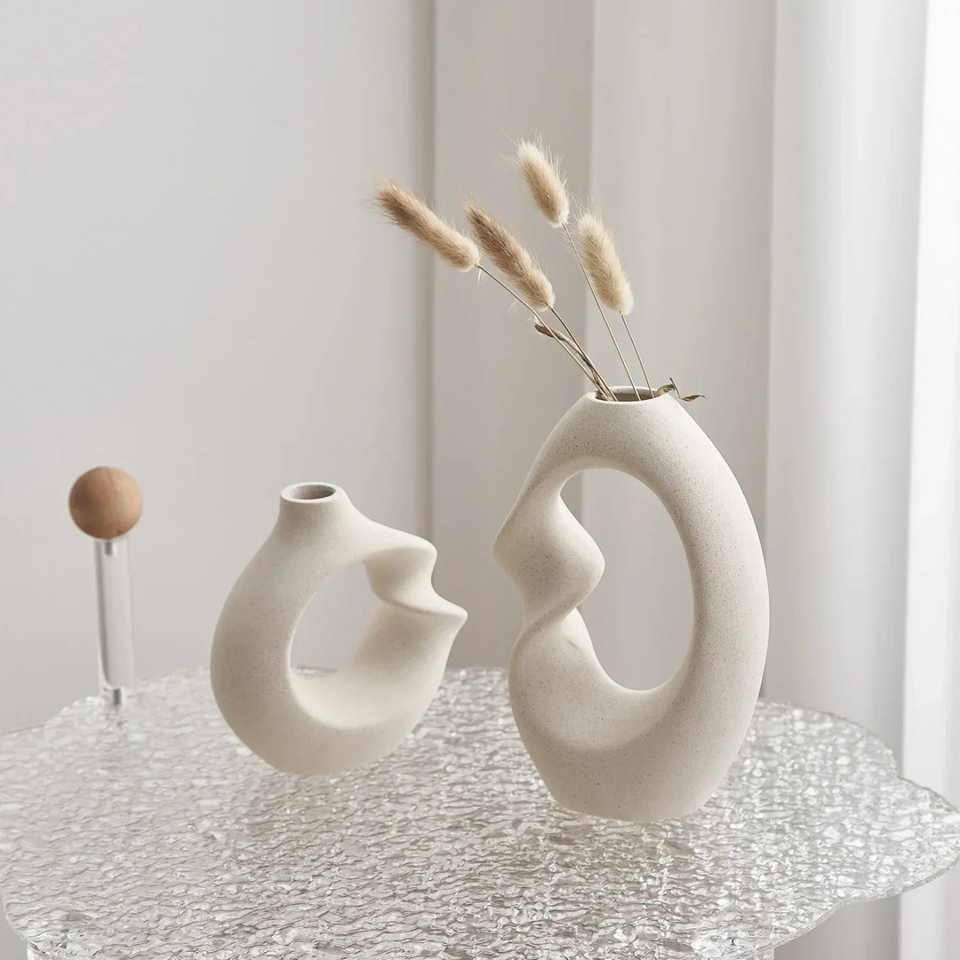 Moderne Asymmetrisk Skulptural Vase Sett Skanto