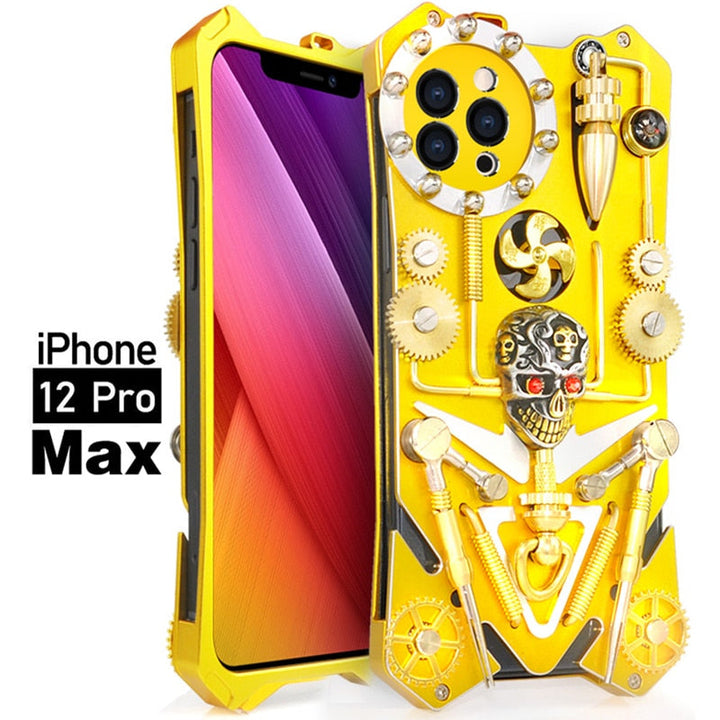 Skanto | Mekanisk Dødskalle Cyberpunk Stil iPhone Deksel