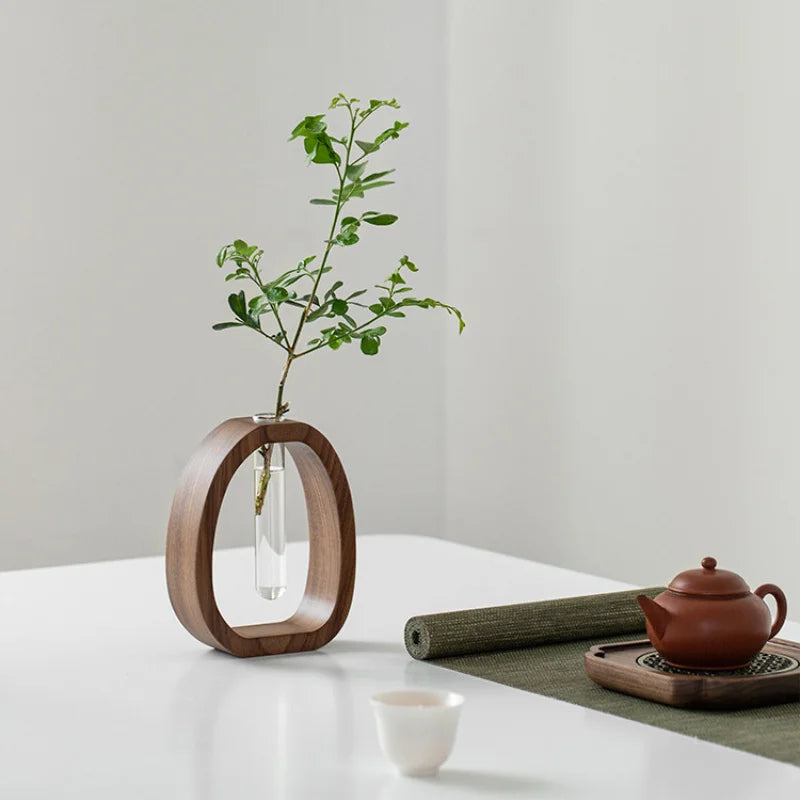 Oval Wood Frame Single Stem Vase | Skanto