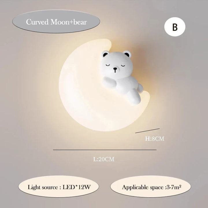 PandaGlow Lampe - Søt LED Vegglampe for Barn Skanto