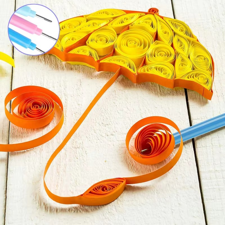 Skanto | Quilling Paper Tool Set with Spalter Pen, Tweezers, Needle Plates, and Craft Accessories – 7, 6, or 12 Piece Kit