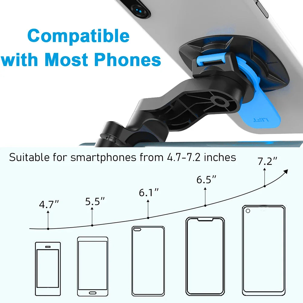 Skanto | RIDELOCK Pro Mount | Støtsikker Telefonholder for Sykkel & Motorsykkel | 360° Rotasjonsbar | For 4.7–7.2" Smarttelefoner