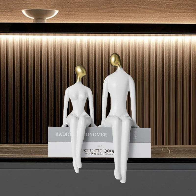 Skanto Decor Abstrakte Par Figuriner Minimalisme Innredning Tilbehør TV-Skap Ornamenter Stue Dekor Gaver