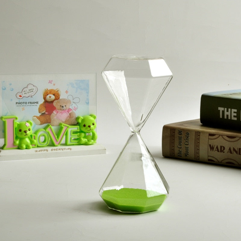 Skanto | 5–60 Minutters diamant sandglass, sandglass, sandglass, barnegave, sandglass, hjemmeinnredning, tilgjengelig i flere fargealternativer