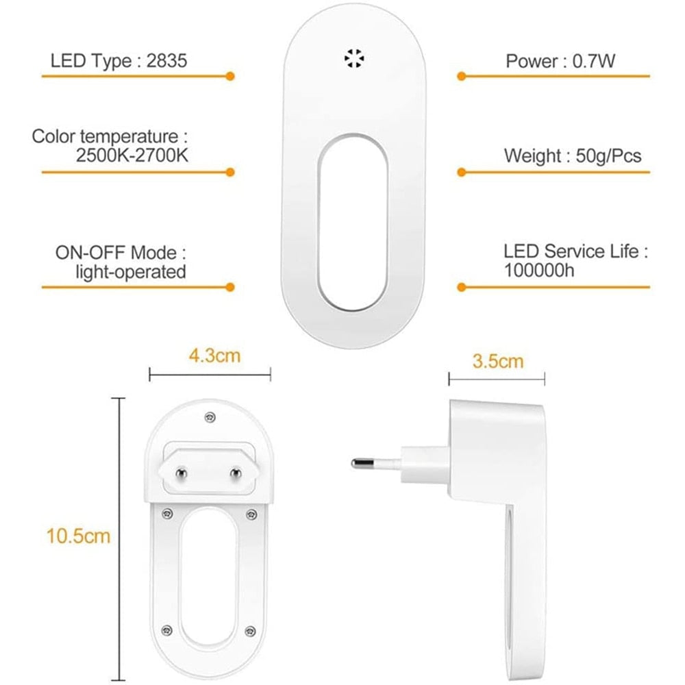 Skanto | Twilight Sensor Energisparende Stikkontakt Vegglampe