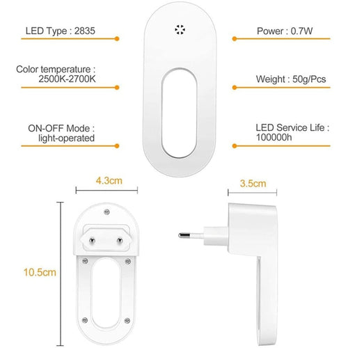 Skanto | Twilight Sensor Energisparende Stikkontakt Vegglampe