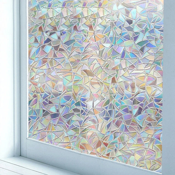 Skanto | 3D Buntglasvindu folie - Dekorativ vinylklistremerke for glassvinduer med statisk feste - Fenetre Buntglasvindu dekor