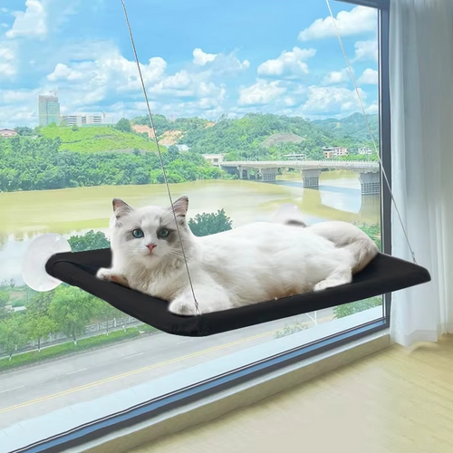 Skanto | Deluxe Kattvindu Hengekøyen - Premium, Ultra-mykt Hengekøye for Katter - Kompakt & Sikker