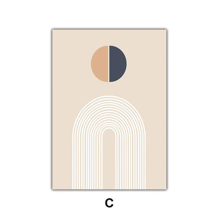Minimalist Abstrakt Solgeometri Veggkunst Fine Art Lerretsutskrifter Bilder For Stue Soverom, Hjemmekontor Kunst Dekor | Skanto