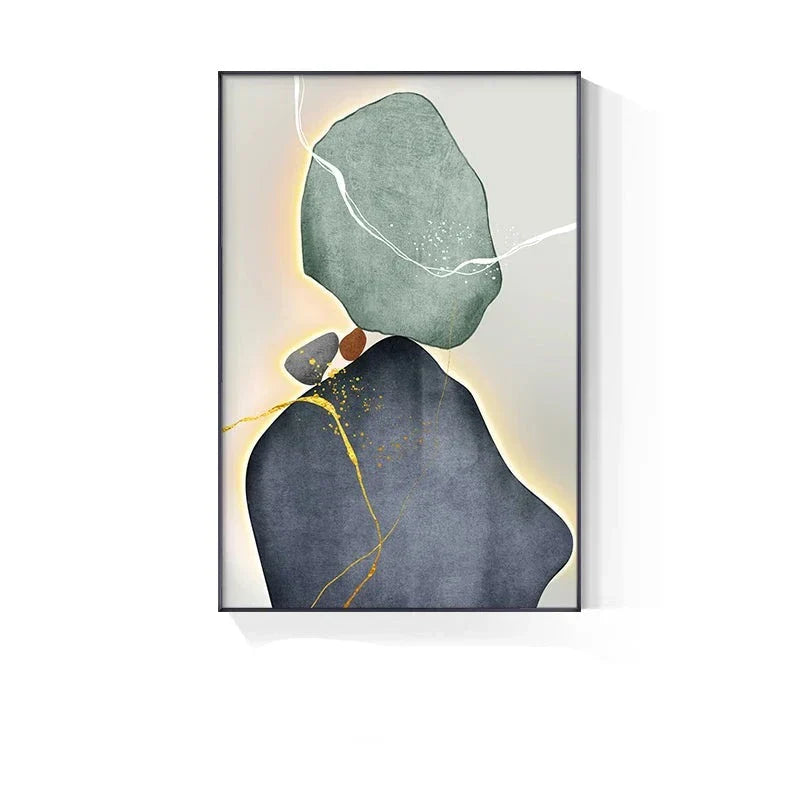 Moderne Abstrakt Nordisk Zen Stein Veggkunst Fine Art Lerret Utskrifter Nøytrale Toner Geomorfisk Design Bilder For Moderne Interiør | Skanto