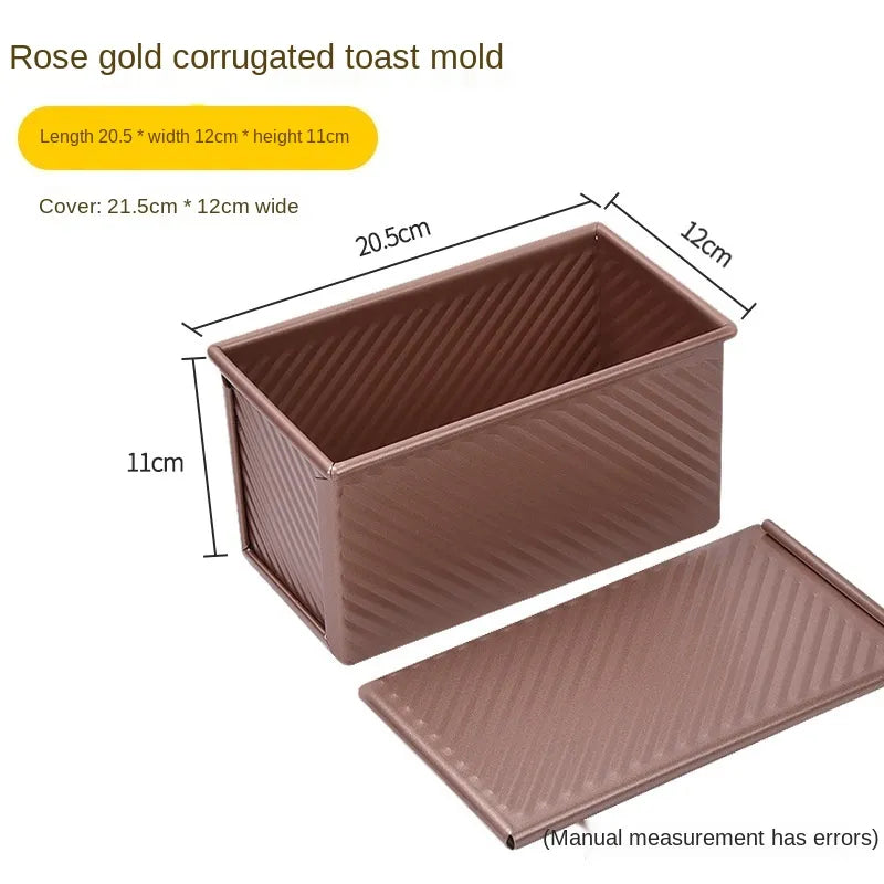 Skanto | Premium Non-stick Aluminiumlegering Toastbokser med lokk - Ulike størrelser (250g/450g/600g/750g/900g/1000g) for baking av brød og kaker