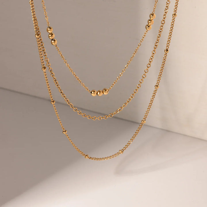 Skanto | 18k Delikat Triple Satellite Necklace Stack