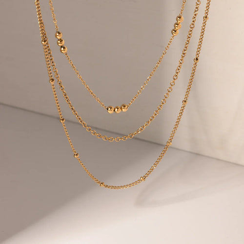 Skanto | 18k Delikat Triple Satellite Necklace Stack