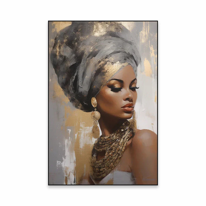 Golden Girl Fashion Veggkunst Fine Art Lerret Utskrifter Moderne Abstrakt Portrettbilder For Stue Soverom Boutique Salong Kunst Decor | Skanto