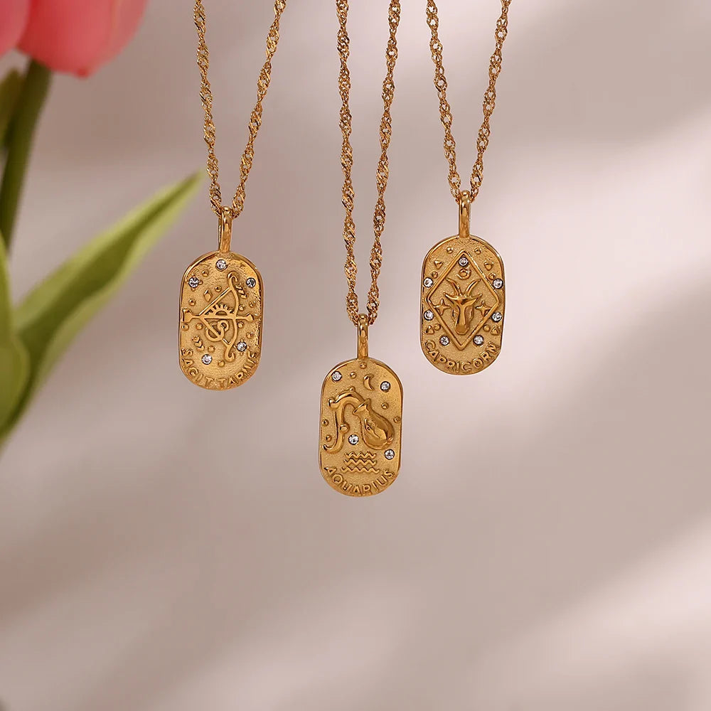 Skanto | Dainty Zodiac Tarot Inspirert Halskjede