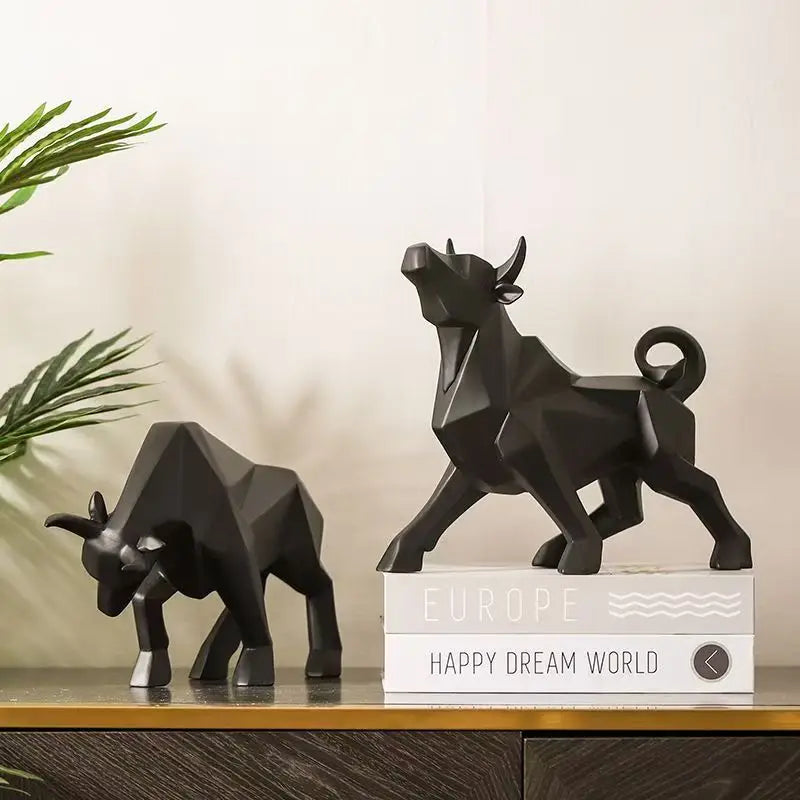Skanto | ToroArte Bulle Skulptur | Nordisk Design | Harpiksfigur Moderne | 35 cm / 26 cm