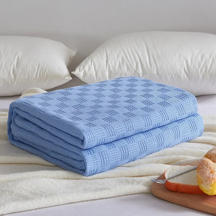 Skanto | Bomullsgauze teppe Aurelina | 100 % bomull | Pustende & Hudvennlig | Perfekt for sofa, seng & kontor