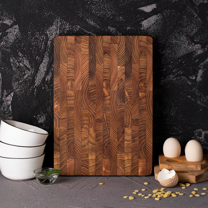Skanto | Premium Tre Kjøttblock - End Grain Skjærebrett for Kjøkken & Profesjonelle Kokkler