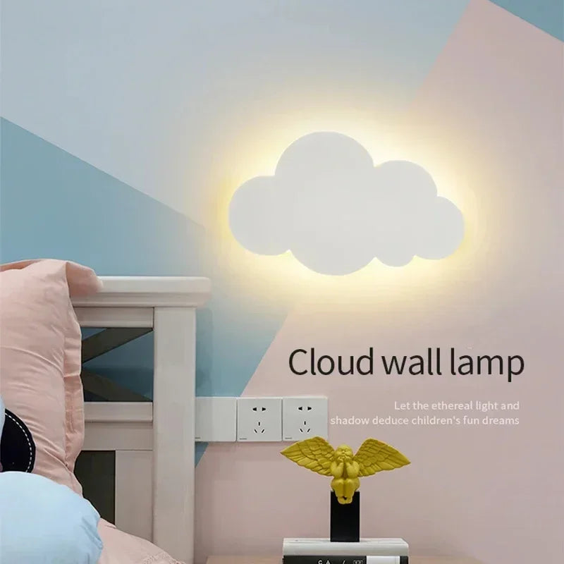 Skanto | LED Cloud Vegglampe – 3-Farget Demping Moderne Veggbelysning for Soverom, Stue og Barnerom Innredning