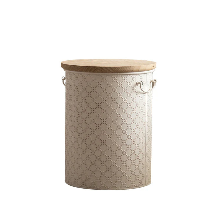 Skanto | Fransk Sidebord laget av Jern med Oppbevaringskurv Plassbesparende Design