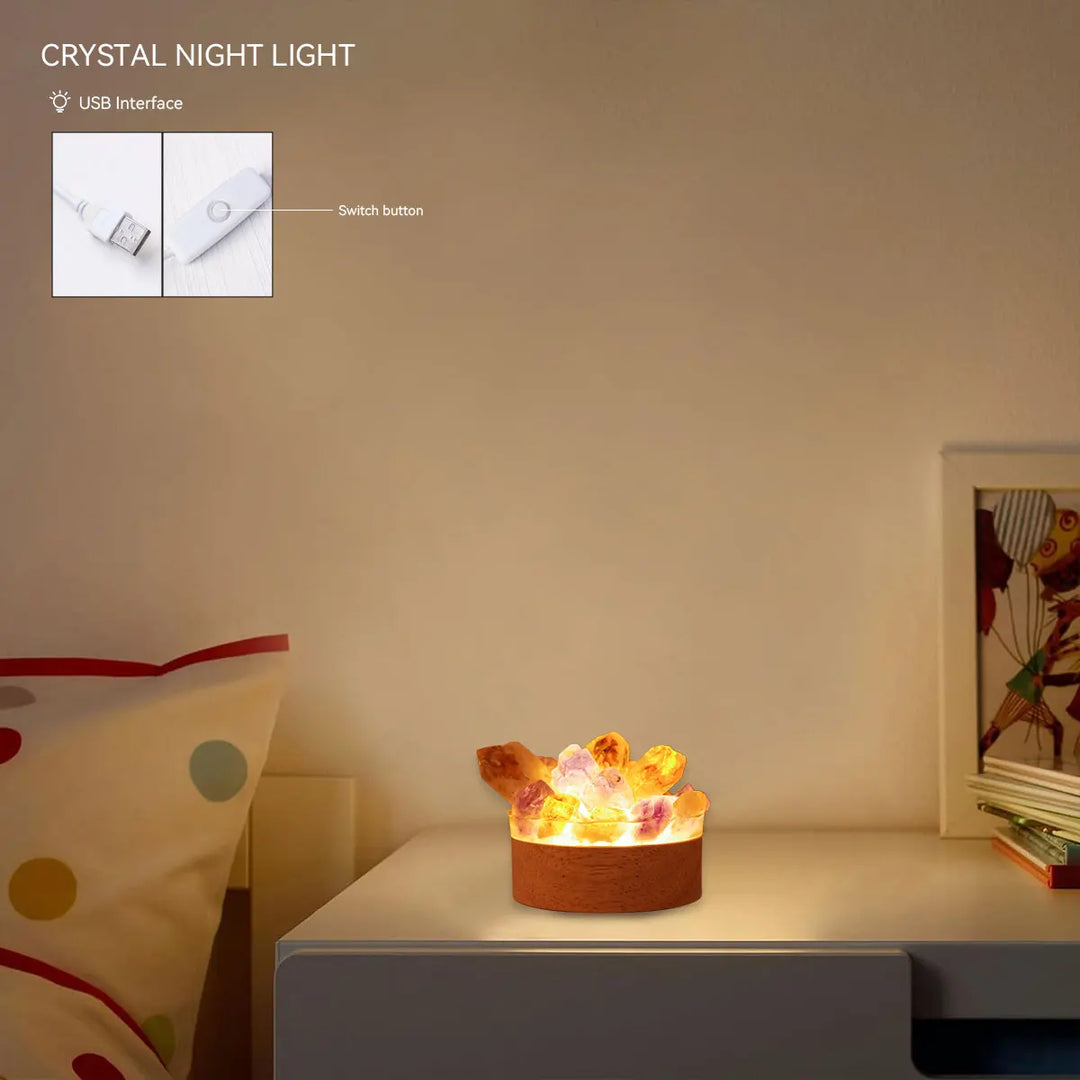 Skanto | Krystallampe naturstein | Håndlaget | Feng Shui & velvære dekor | 150–200 g