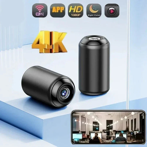 Mini 1080p trådløst innendørs sikkerhetskamera med natt syn og appkontroll Skanto