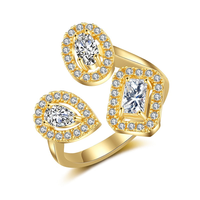 Skanto | Vann Dråpe Zircon Chic Justerbar Ring