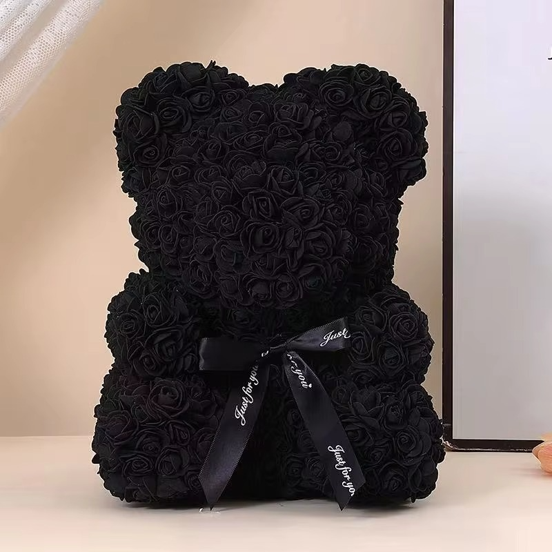 Skanto | 9.8in Kunstig Rose Teddy Bjørn Gave med Presentasjonsboks - Romantisk Jubileum eller Valentines Dag Dekor