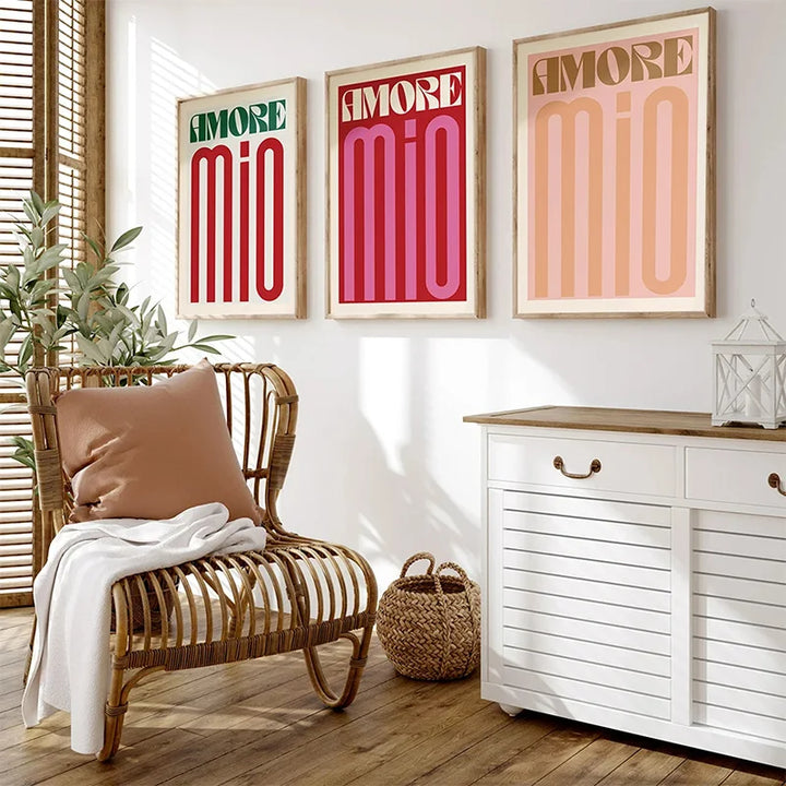 Rosa Retro Kjærlighet Sitat Veggkunst Fine Art Lerretsutskrifter Typografiske Bilder For Soverom Stue Hotellrom Moderne Leilighet Veggkunst Dekor | Skanto