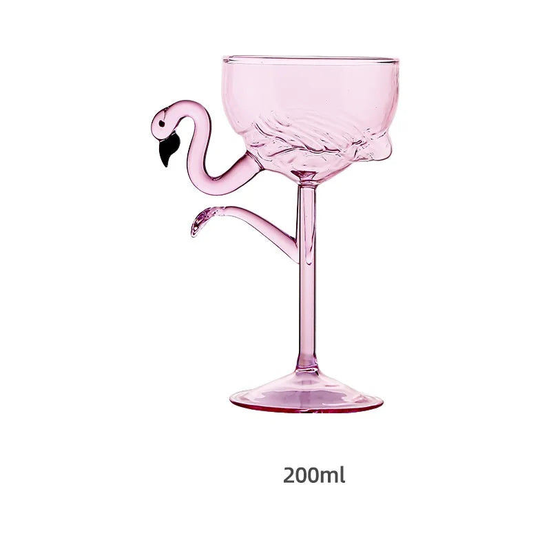 Rosa Flamingo Cocktailglass med klare fester
