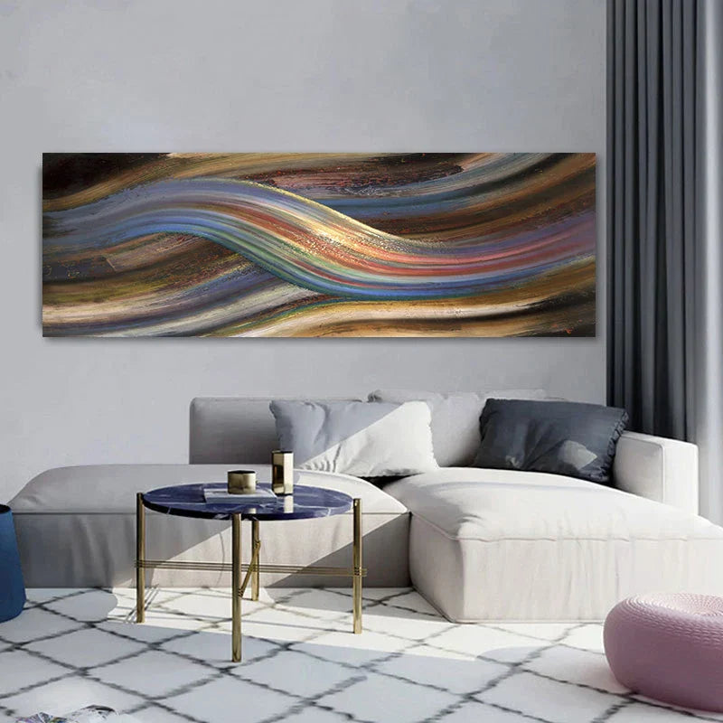 Flytende Regnbue Abstrakt Veggkunst Fin Kunst Lærret Utskrift Bred Format Moderne Farger Bilder For Over Sengen eller Over Stuen Sofa | Skanto