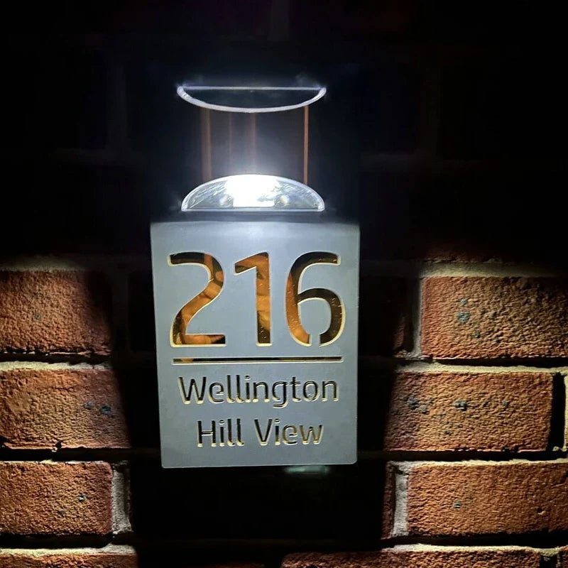 Skanto | Solar Hus Adresse Skilt Lys