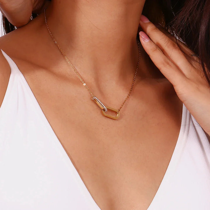 Skanto | Klassisk Paper Clip Link Love Halskjede