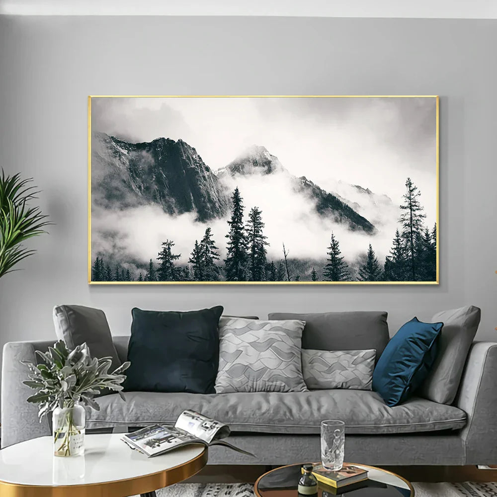 Northern Landscapes Skog Fjell Villmark Veggkunst Fine Art Lerretsutskrifter Svart Hvit Plakater For Stue Moderne Hjem Kontorinnredning | Skanto