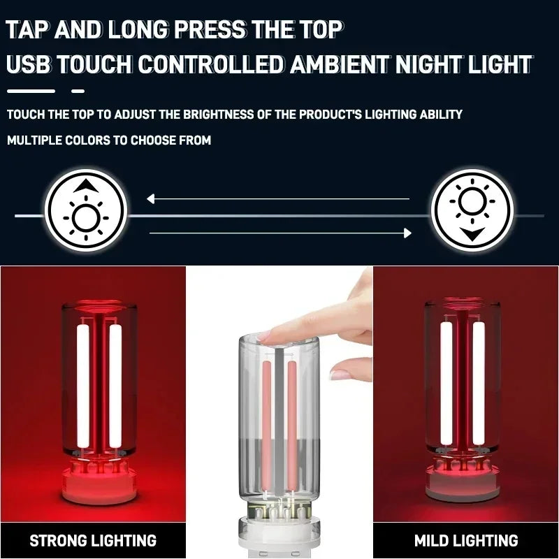 Skanto | LumiVase Ambient Light | Glass Bottle Design | Touch Dimmer | USB | 5 Farger