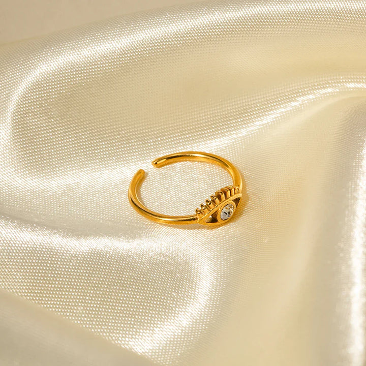 Skanto | Justerbar 18k Diamant Senter Ondt Øye Ring