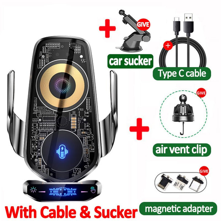 Skanto | Automatisk Magnetisk Trådløs Lading Bil Telefon Holder