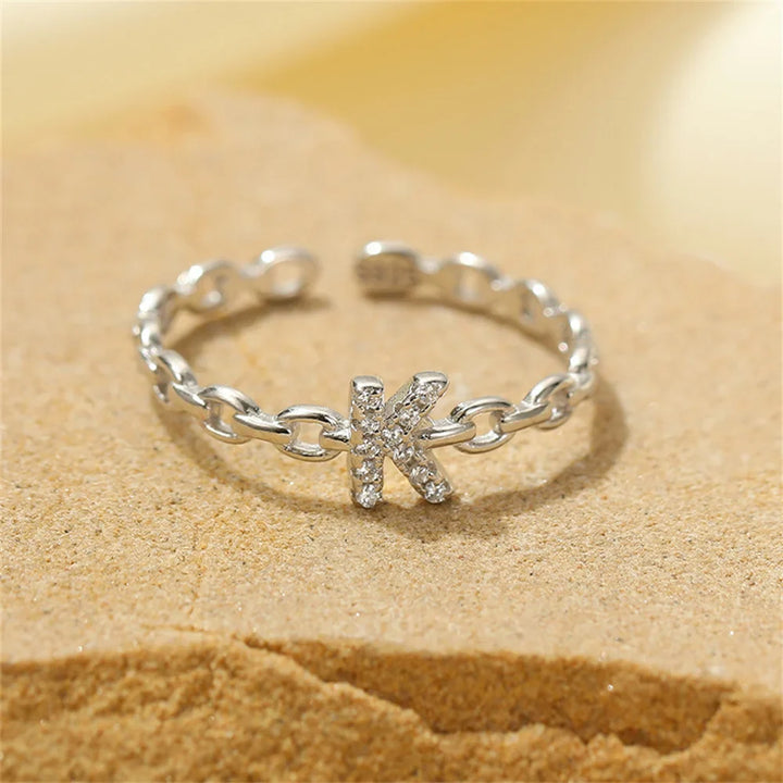 Skanto | Delikat Diamant Bokstav Initial Ring